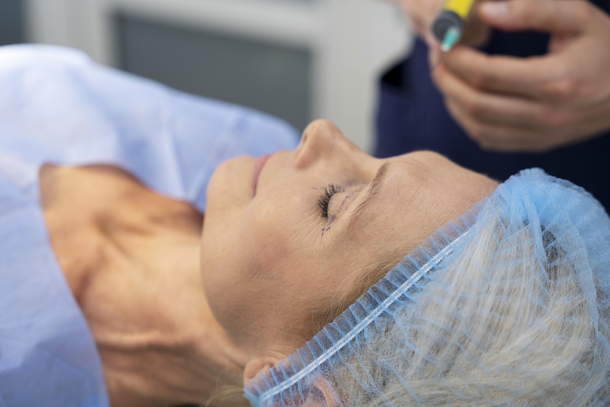 Woman getting a botox Image